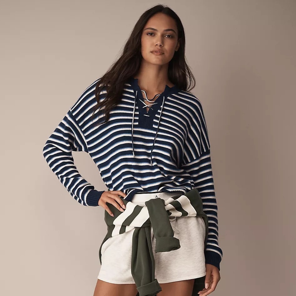 NWT! Anthropologie Sundry Lace-Up Sweater - Size XL 🍁 - Picture 3 of 8